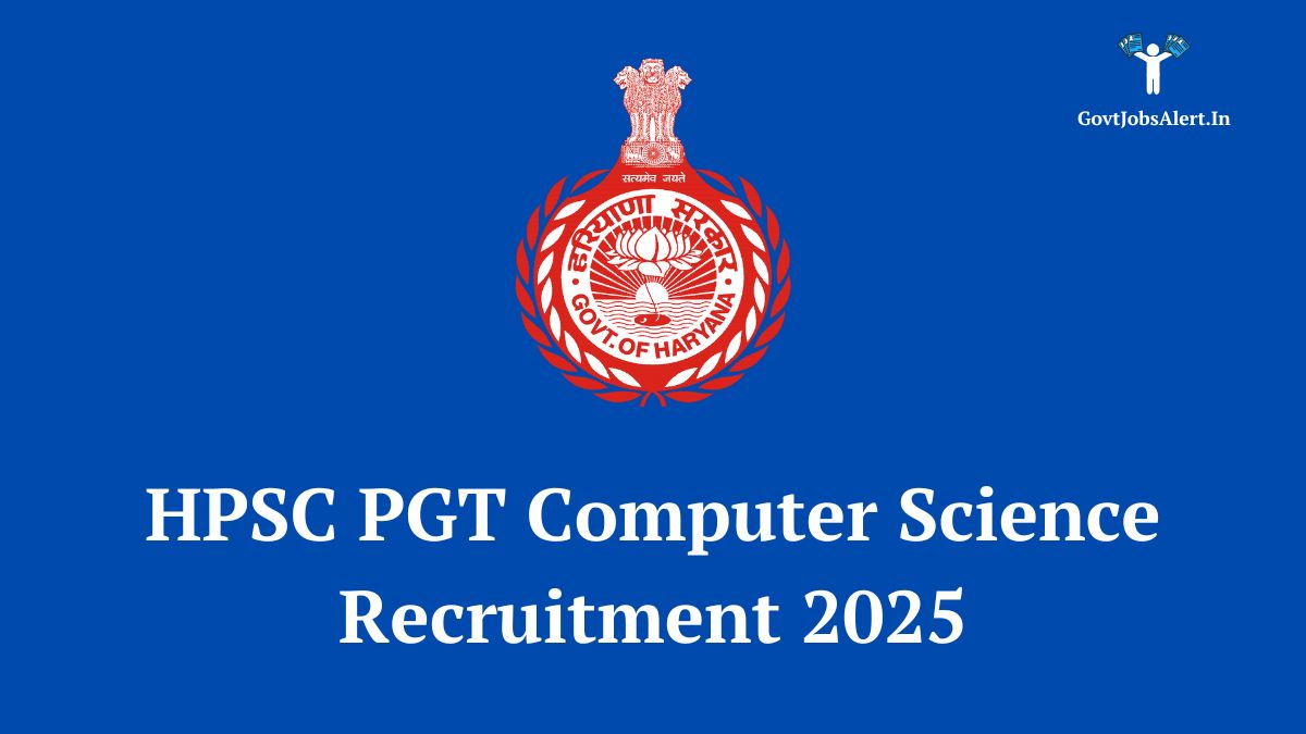 HPSC logo with text overlay announcing the reopening of applications for 1711 PGT Computer Science posts in Haryana for 2025 recruitment. Apply by May 2nd.