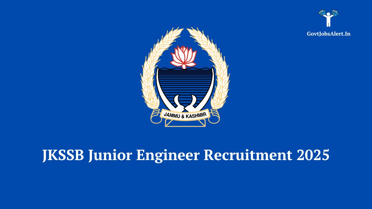 JKSSB Junior Engineer Recruitment 2025 notification graphic advertising 508 Civil JE vacancies in Jammu & Kashmir.