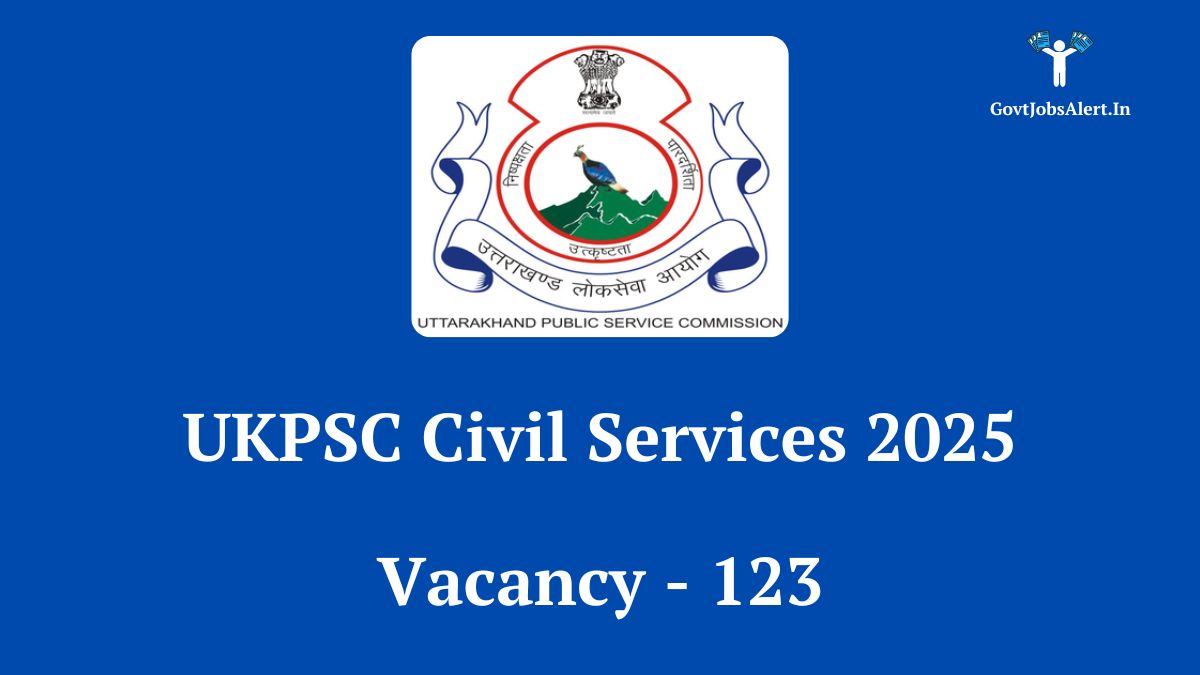 Uttarakhand Public Service Commission (UKPSC) logo with text about 2025 Civil Services Exam