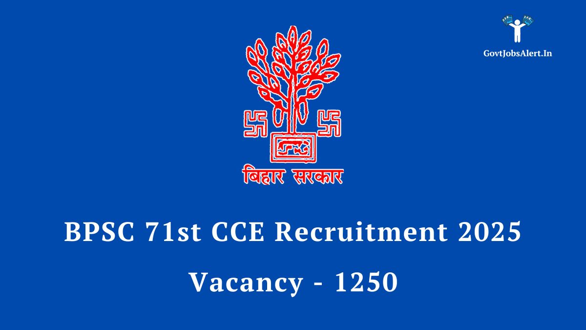BPSC 71st CCE Recruitment 2025 Notification logo with details on vacancies and application process.
