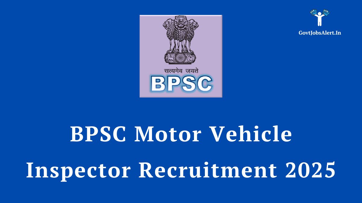 Official notification graphic for the BPSC Motor Vehicle Inspector Recruitment 2025, announcing 28 vacancies in the Bihar Transport Department.