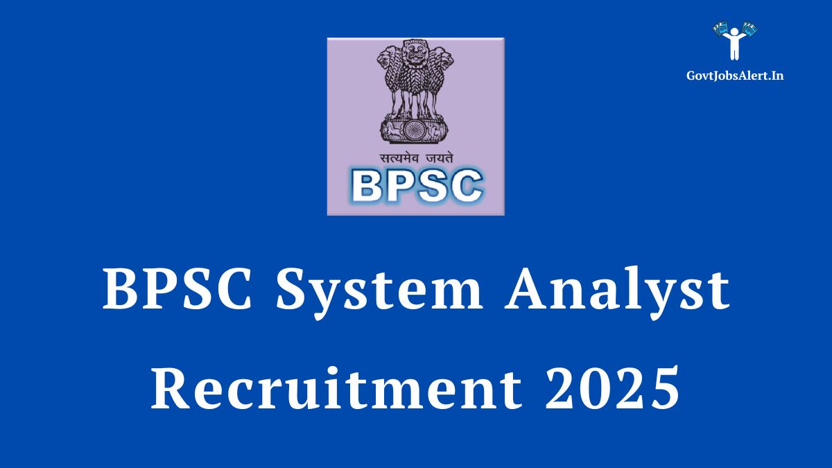 BPSC System Analyst Recruitment 2025 Notification PDF - Bihar Public Service Commission logo with key details like post name and application dates.