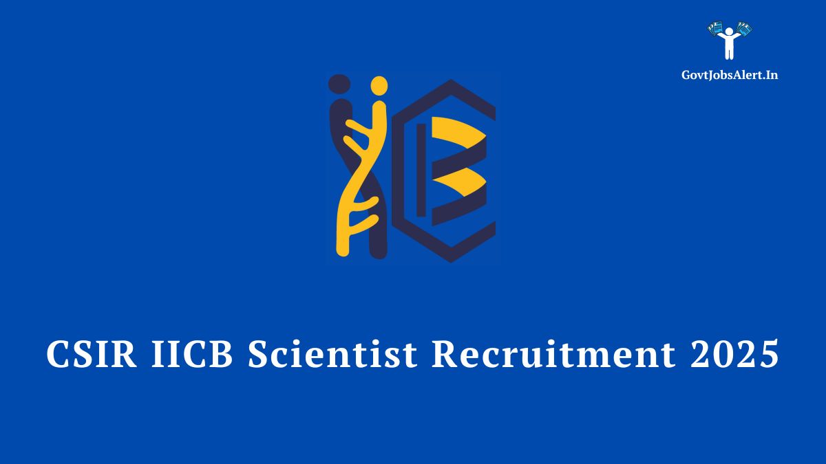 The official logo of CSIR-INDIA, representing the CSIR IICB Scientist Recruitment 2025 notification for various scientist posts.