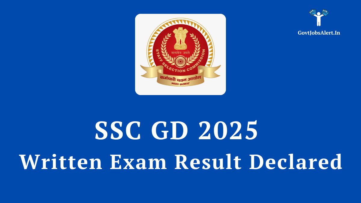 Staff Selection Commission (SSC) logo and the result declaration text of the SSC GD 2025 result.