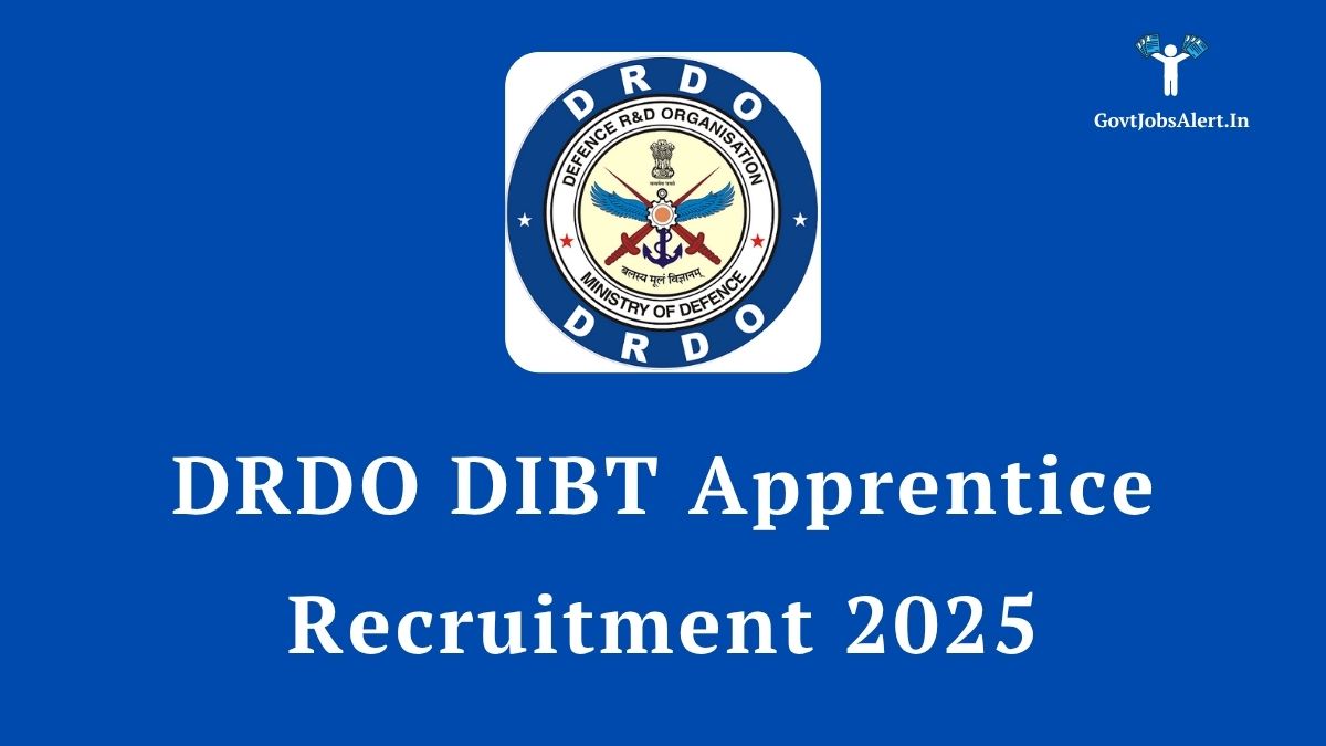 DRDO DIBT Apprentice Recruitment 2025 for 20 Diploma and ITI vacancies. Official notification with DRDO logo and key details.