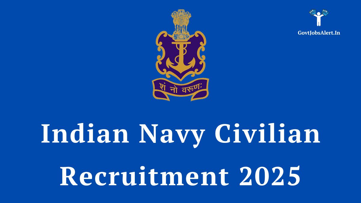 Indian Navy logo with text reading "Indian Navy Civilian Recruitment 2025: Apply for 1266 Tradesman Skilled Posts".