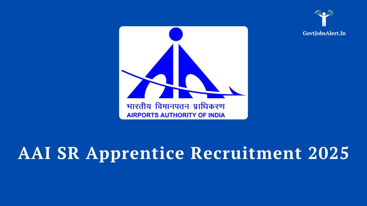 AAI SR Apprentice Recruitment 2025 notification for 19 Graduate and Diploma posts. The image shows the Airports Authority of India logo on a blue background.