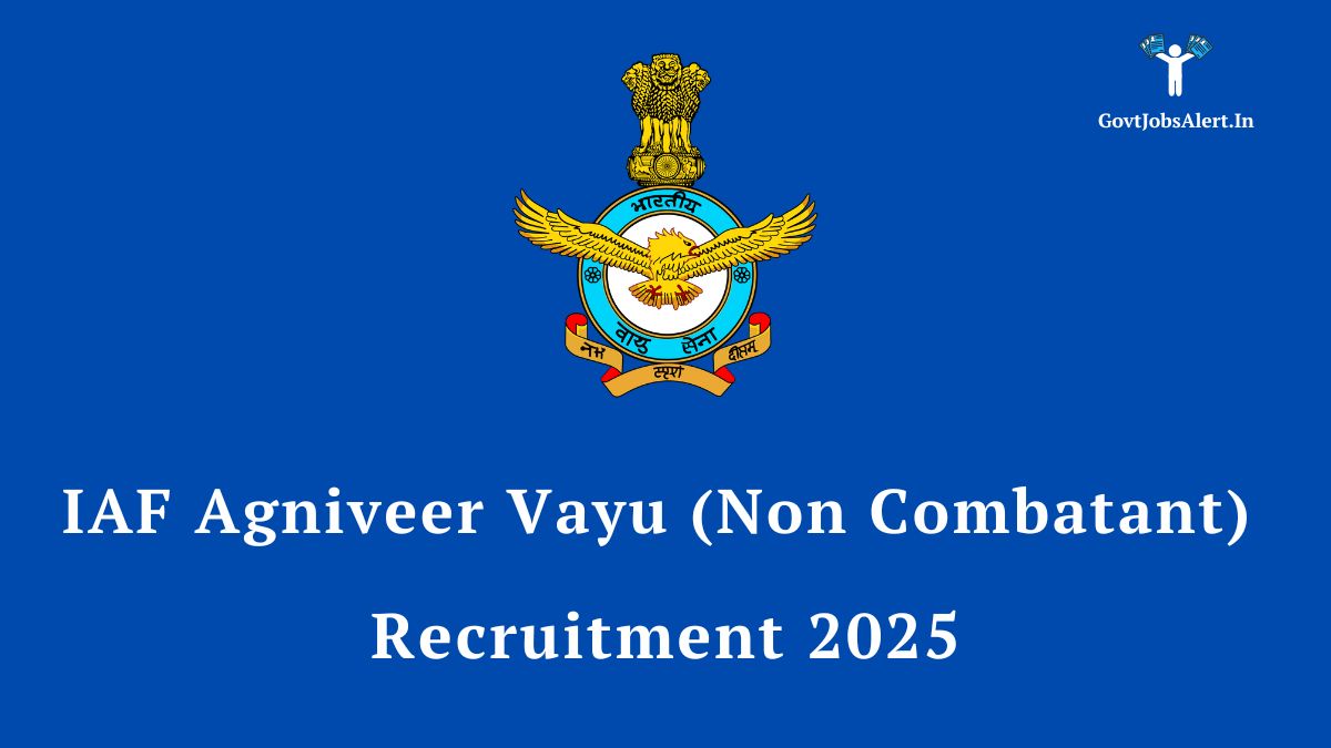 Indian Air Force (IAF) logo for the IAF Agniveer Vayu (Non-Combatant) Recruitment 2025 for 10th pass defence jobs.