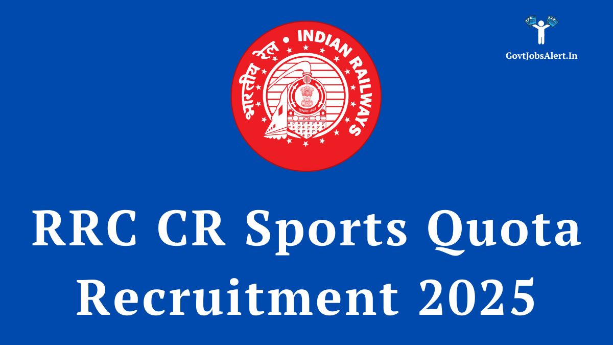 RRC CR Sports Quota Recruitment 2025 for Group C & Level 1 posts, showing the Indian Railways logo and the text of the recruitment title.