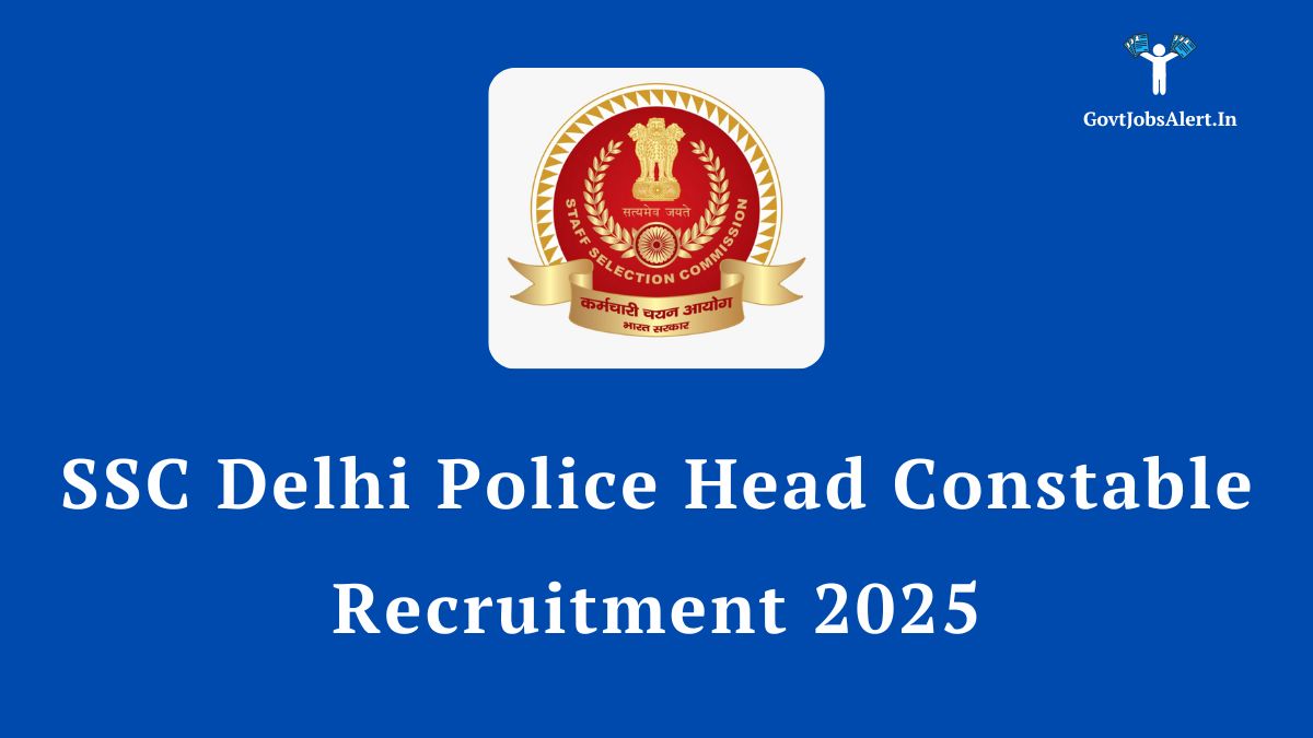 SSC Delhi Police Head Constable Recruitment 2025 notification for 552 AWO/TPO posts, with the SSC logo on a blue background.