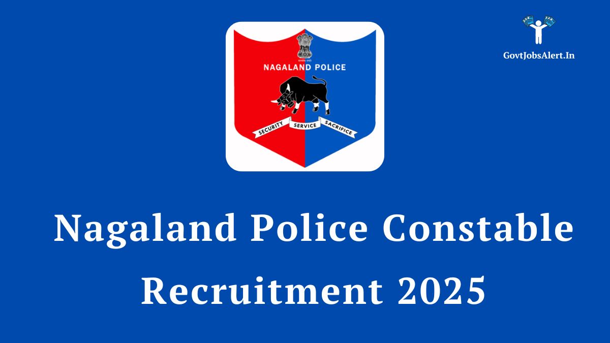 Nagaland Police Constable Recruitment 2025 notification for 1176 GD posts, featuring the official Nagaland Police logo.