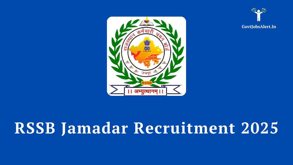 RSSB Jamadar Recruitment 2025 notification for 72 posts. Online application for Rajasthan Excise Department Jamadar vacancy.