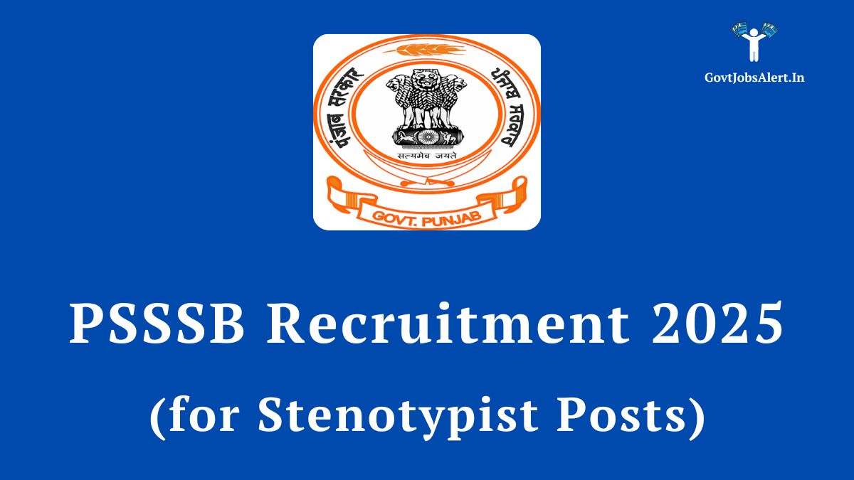 PSSSB Stenotypist Recruitment 2025 Notification