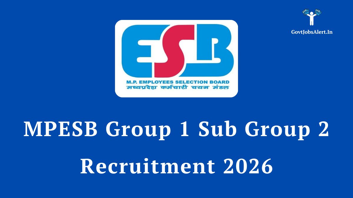 MPESB Group 1 Sub Group 2 Recruitment 2026 Notification for 474 Vacancies