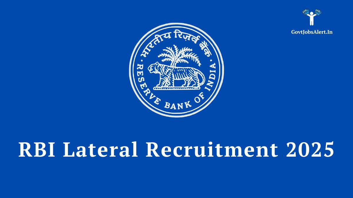 RBI Lateral Recruitment 2025 Notification for 93 Expert Posts
