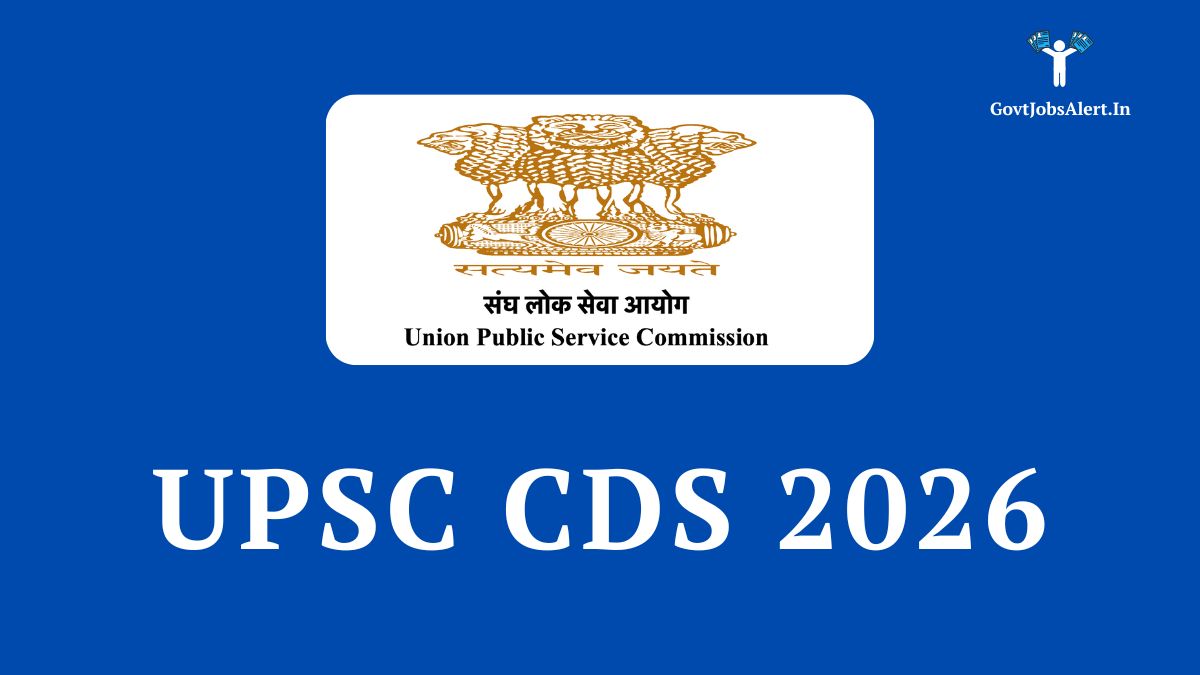 UPSC CDS 1 2026 Recruitment Notification for 451 Vacancies