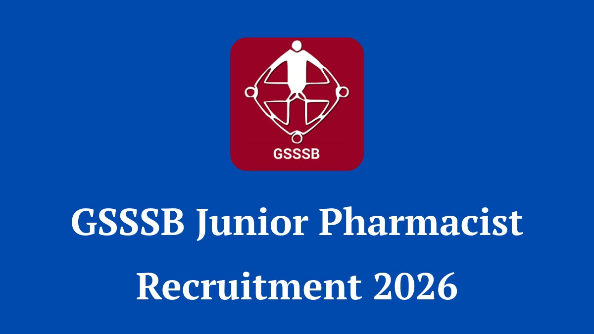 GSSSB Junior Pharmacist Recruitment 2026