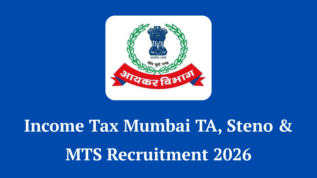 Income Tax Mumbai Sports Quota Recruitment 2026 for Tax Assistant, Steno and MTS