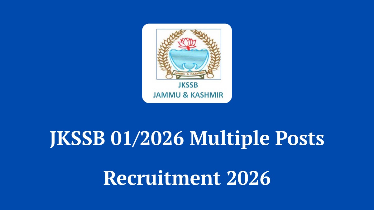JKSSB 01/2026 Recruitment Notification for 239 Posts