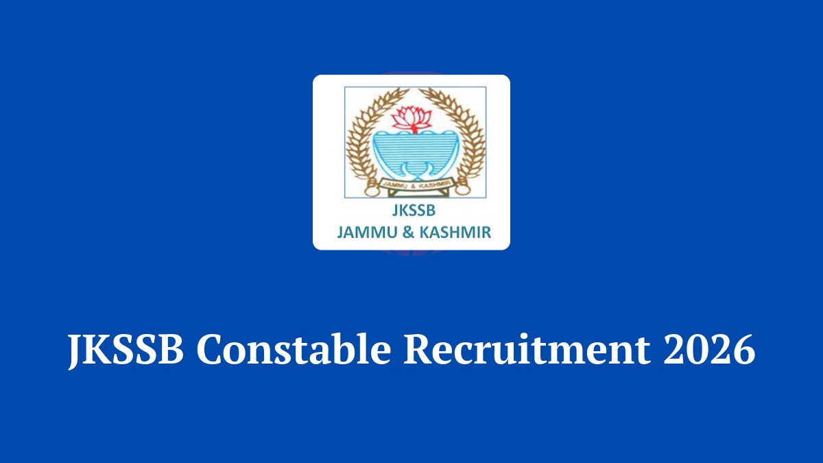 JKSSB Constable Recruitment 2026 Notification for Armed IRP SDRF and Telecommunication Posts