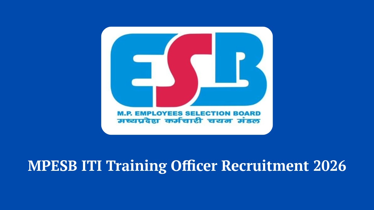 MPESB ITI Training Officer Recruitment 2026 Notification for 1120 Vacancies
