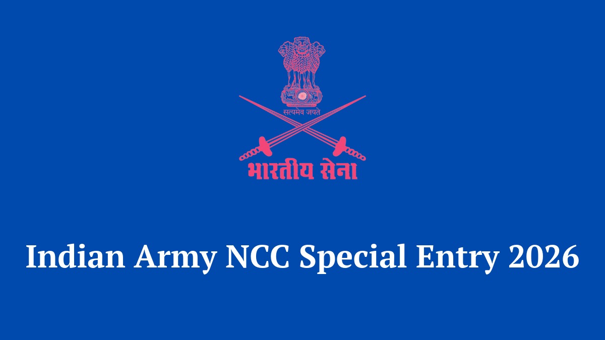 Indian Army NCC Special Entry Scheme 124th Course 2026 recruitment notification for 76 SSC Officer vacancies for men and women
