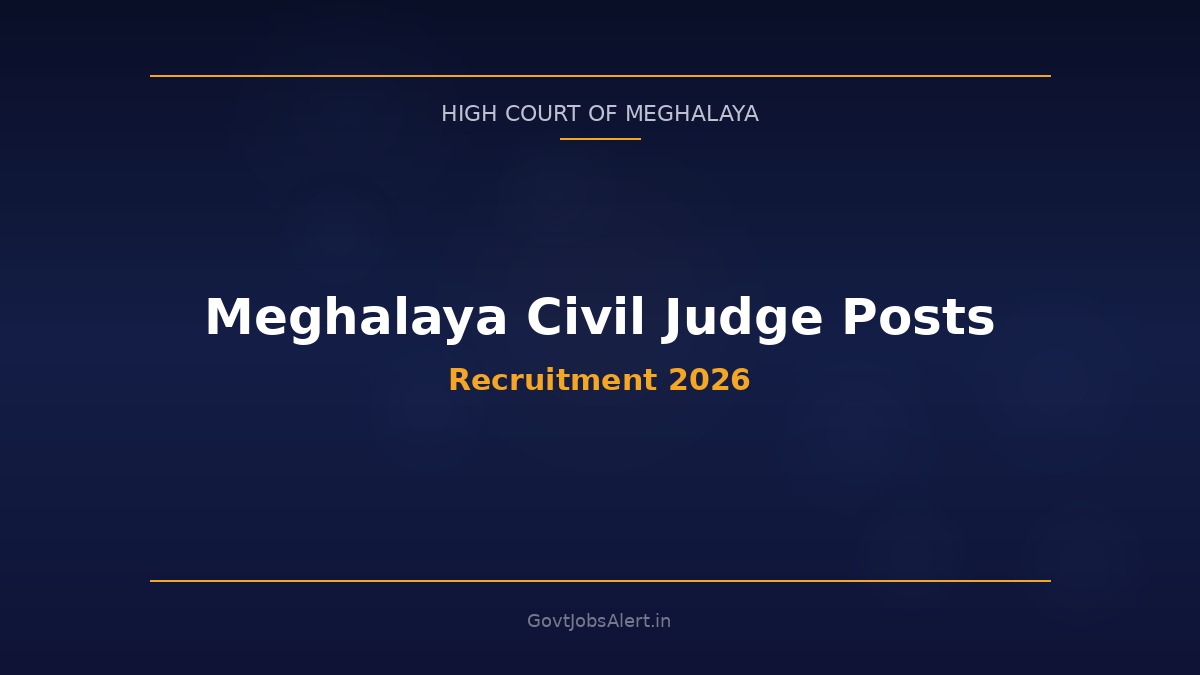 Meghalaya High Court Civil Judge Recruitment 2026 notification for 10 Civil Judge Junior Division posts in Meghalaya Judicial Service