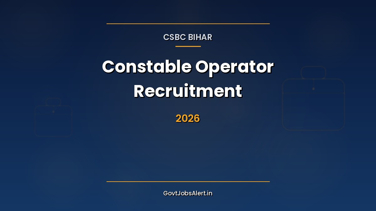 Bihar Police Constable Operator Recruitment 2026 — 300 vacancies