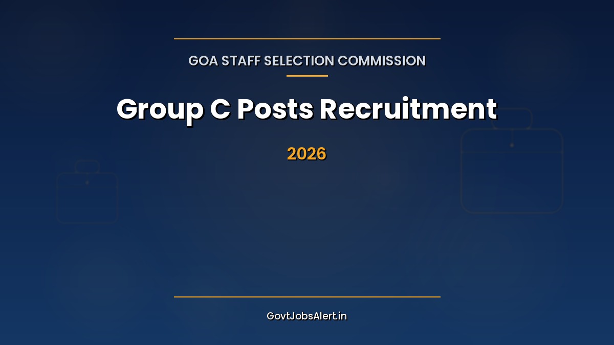GSSC Group C Posts Recruitment 2026 — 310 vacancies in Goa Police, Forest, and Jail Department