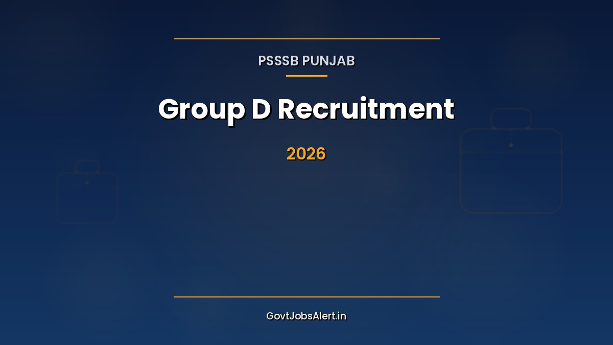 PSSSB Group D Recruitment 2026 – Sewadar and Chowkidar Vacancies in Punjab