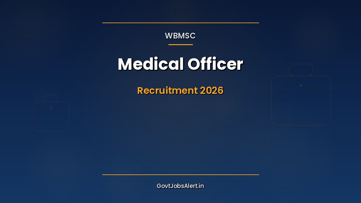 WBMSC Medical Officer Recruitment 2026 notification for 41 MO General posts under Kolkata Municipal Corporation