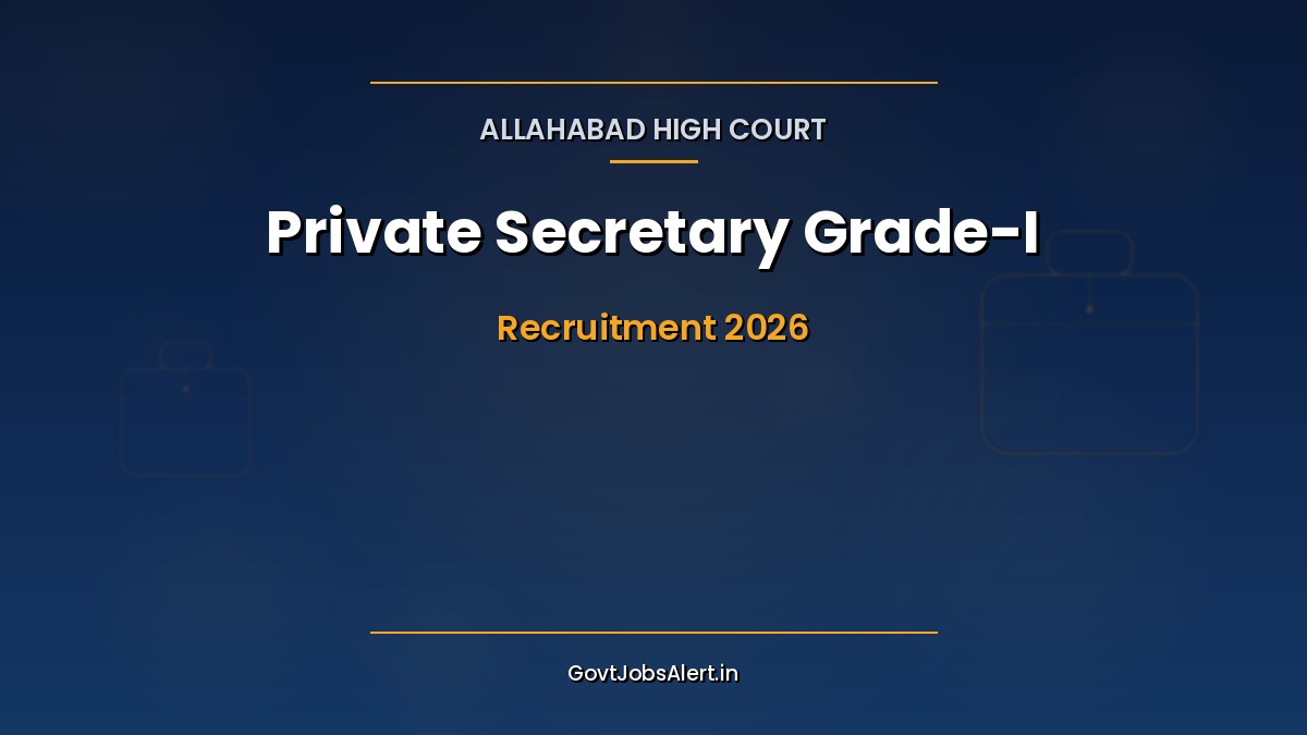Allahabad High Court Private Secretary Recruitment 2026 notification banner with 195 vacancies and salary details