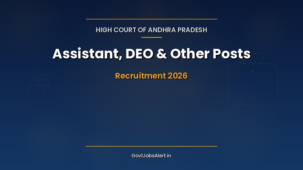 AP High Court Recruitment 2026 notification showing 300 vacancies for DEO, Assistant, Typist, Stenographer and other posts in Amaravati