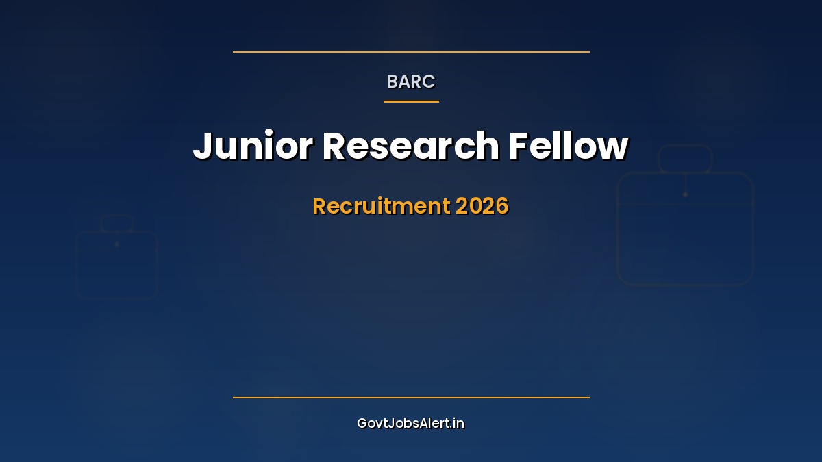 BARC JRF 2026 recruitment notification for 105 Junior Research Fellowships in Physics, Chemistry and Life Sciences