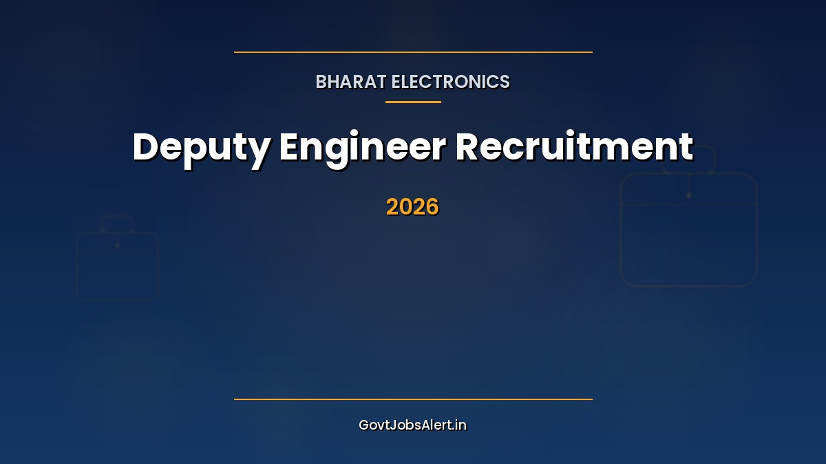BEL Deputy Engineer Recruitment 2026 Official Notification