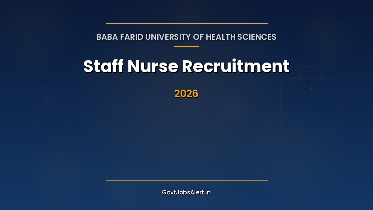 BFUHS Staff Nurse Recruitment 2026 notification for 672 vacancies under Pay Level 5 in Punjab