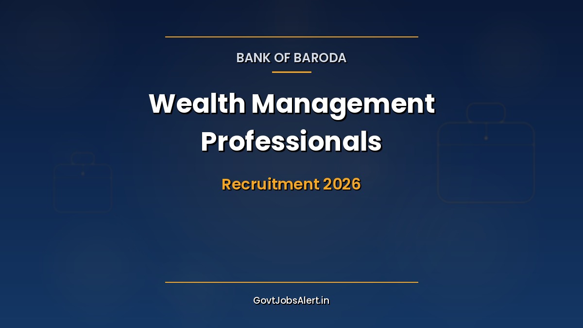 Bank of Baroda Professionals Recruitment 2026 notification for 104 wealth management posts across multiple cities