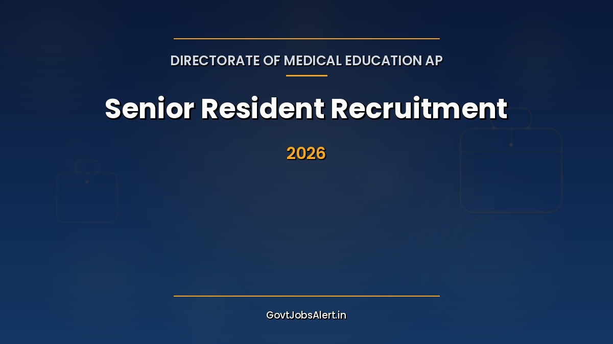 DME AP Senior Resident Recruitment 2026 notification for 284 vacancies in Andhra Pradesh government medical colleges
