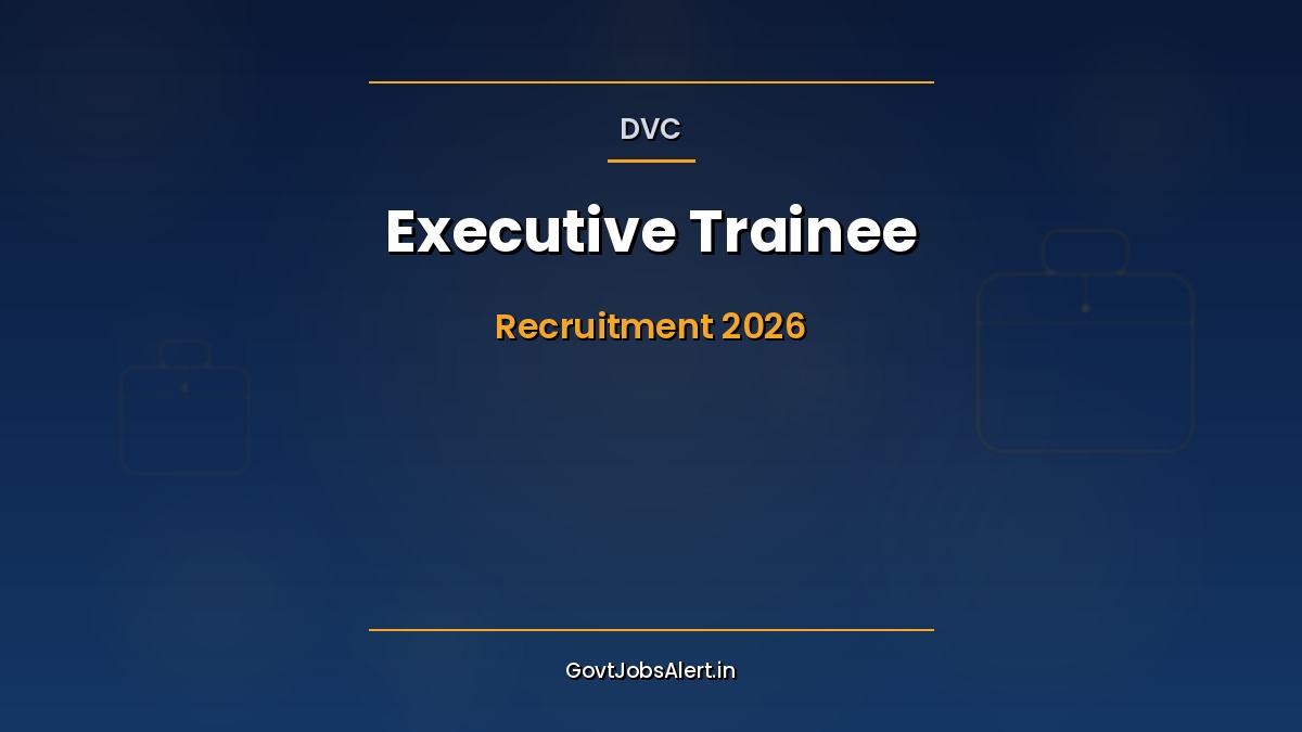 DVC Executive Trainee 2026 recruitment notification for 16 IT, Mining and Chemical posts through GATE 2025