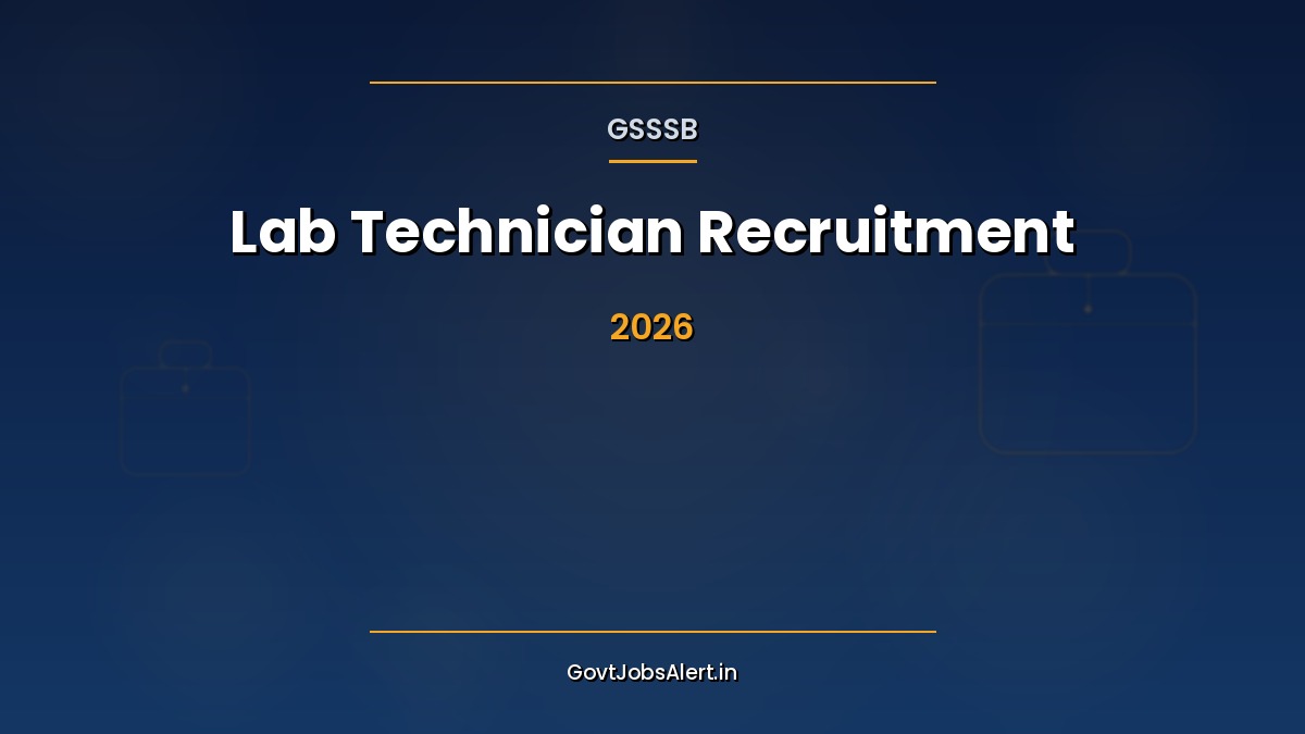 GSSSB Lab Technician Recruitment 2026