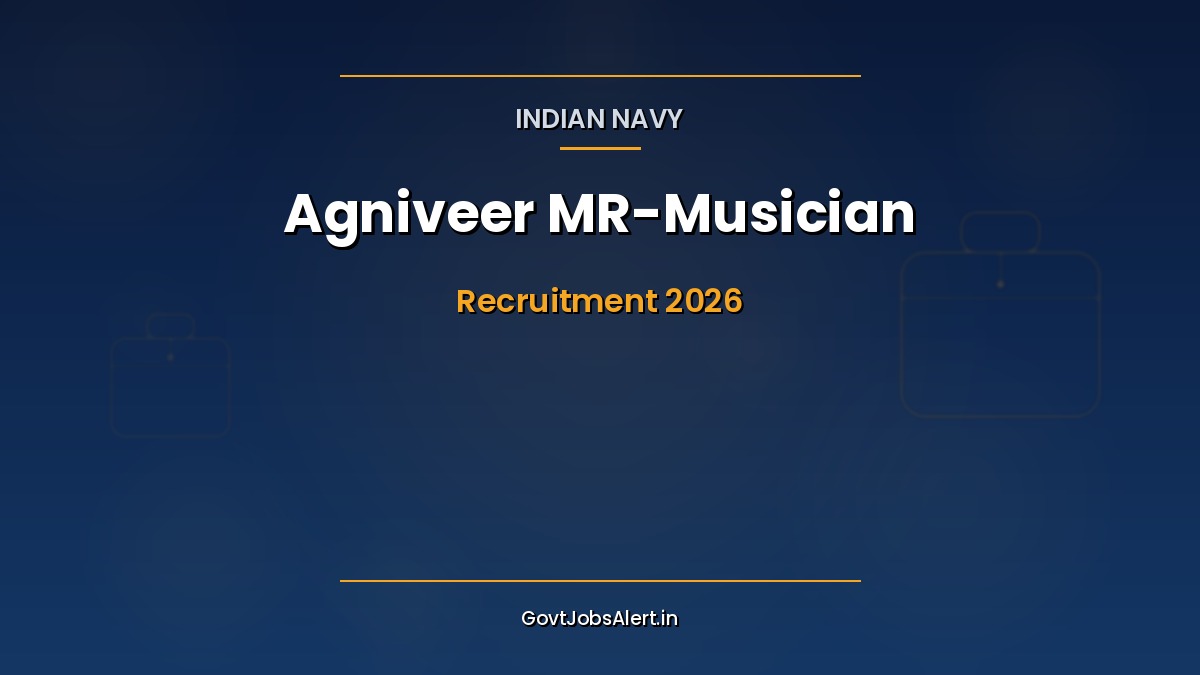 Indian Navy Agniveer MR Musician Recruitment 2026 notification for musicians to join the Indian Navy