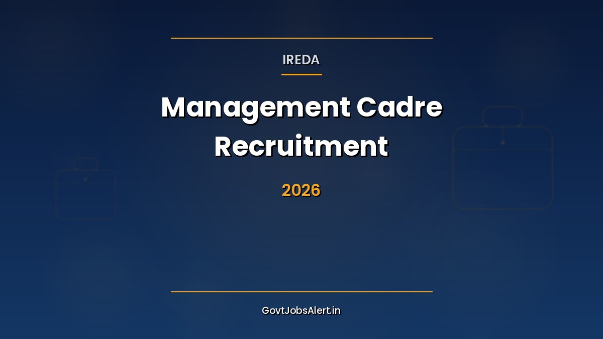 IREDA Management Cadre Recruitment 2026 notification for 32 posts across finance, projects, legal, and HR at India's Navratna renewable energy PSU