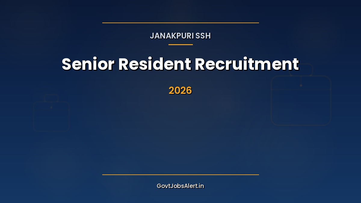 Janakpuri Super Speciality Hospital Senior Resident Recruitment 2026 walk-in notification for 42 ad-hoc posts across 15 medical specialities in New Delhi