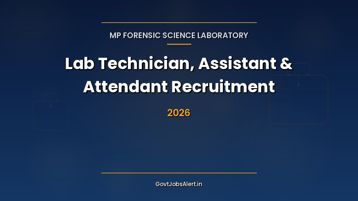 MP FSL Laboratory Technician Assistant Attendant Recruitment 2026 notification showing 126 vacancies with salary ₹18,000 to ₹91,300