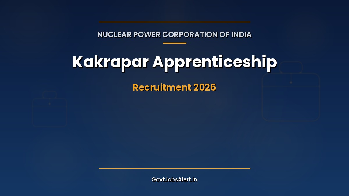 NPCIL Kakrapar Apprenticeship 2026 notification showing 337 vacancies for trade, technician, and graduate apprentice posts in Gujarat
