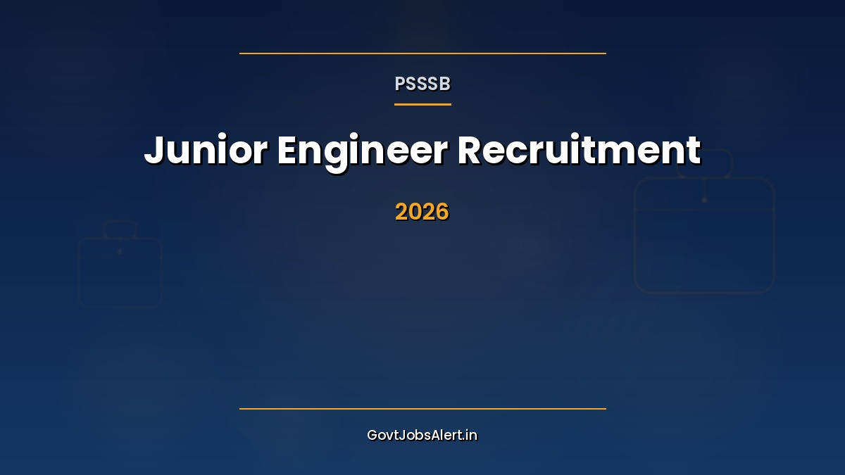 PSSSB Junior Engineer Recruitment 2026 notification for 3 JE vacancies in Civil, Mechanical, and Electrical Engineering