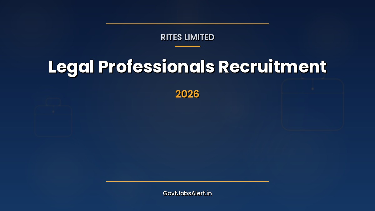 RITES Limited Legal Professionals Recruitment 2026 notification showing 5 vacancies for DGM and Assistant Manager Legal posts