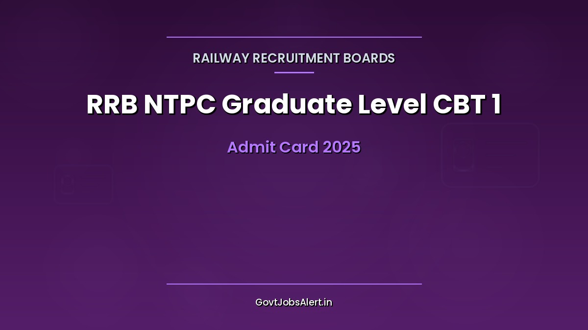 RRB NTPC Admit Card 2025 — Download Hall Ticket for CBT 1 Exam March 2026