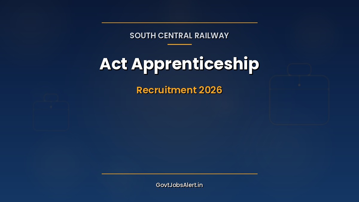 RRC SCR Apprenticeship 2026 recruitment notification for 2,801 Act Apprentice posts in 13 ITI trades by South Central Railway