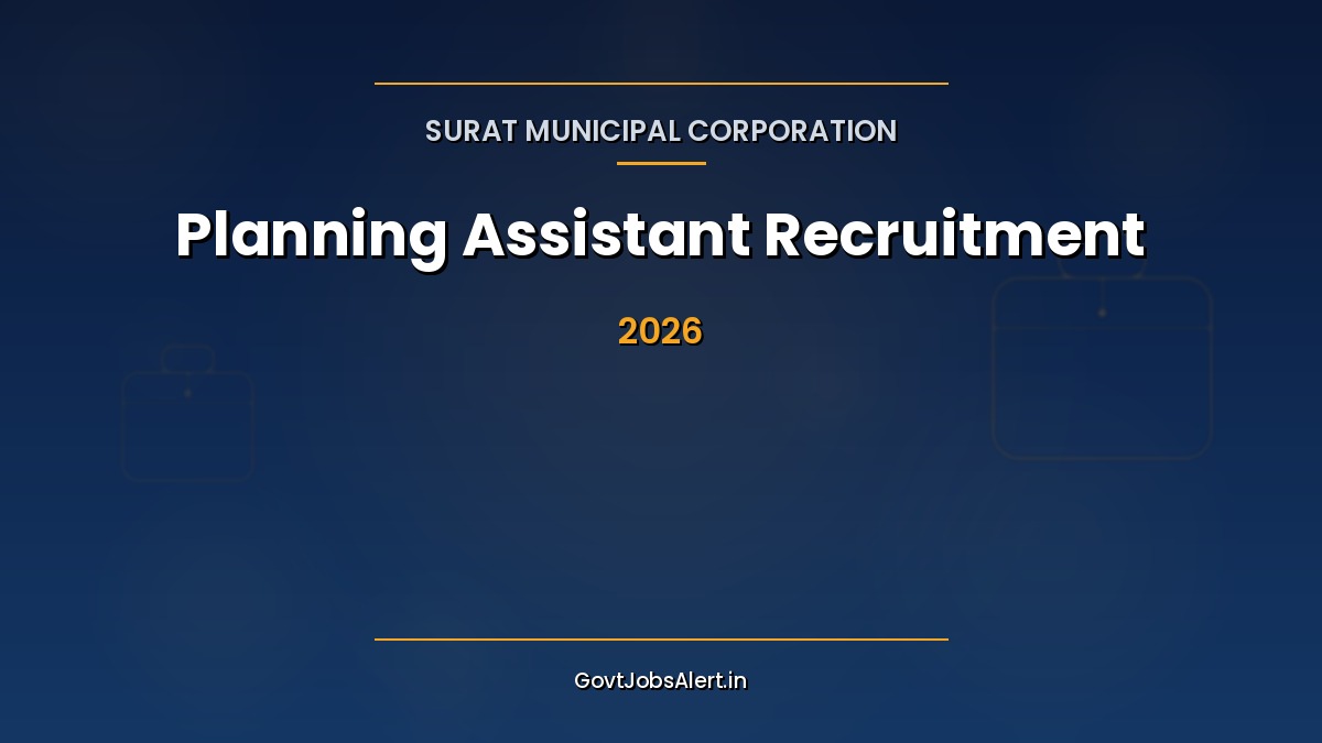 Surat Municipal Corporation Planning Assistant Recruitment 2026 notification for 22 vacancies